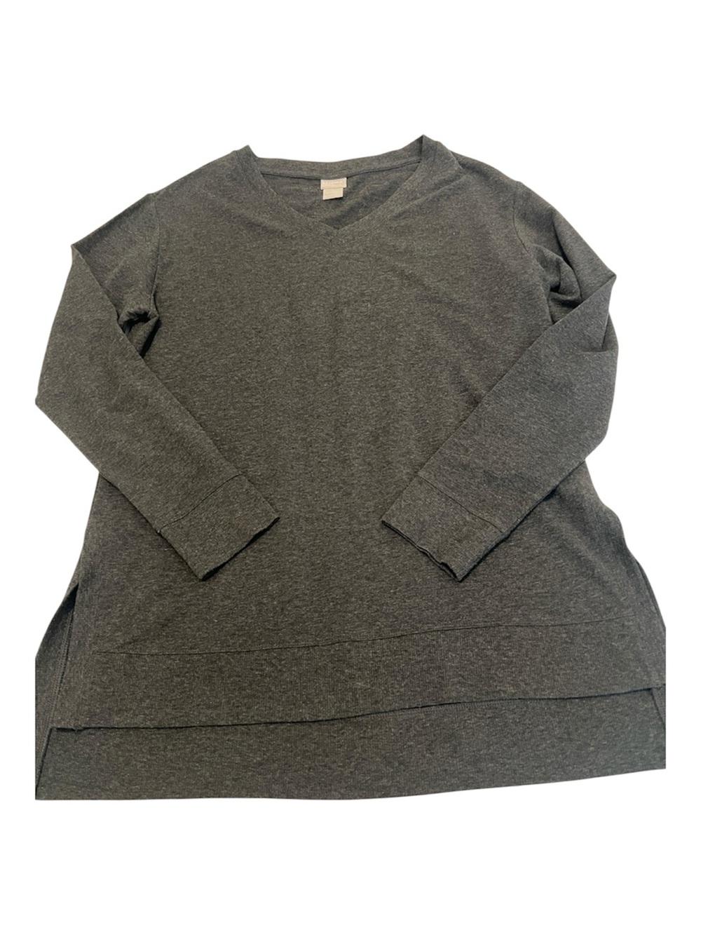 Chico's Women's Heathered Gray V-Neck Tunic Size Medium Like New